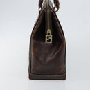 FENDI Zucca Canvas Hand Bag Black Brown Auth 144516-3