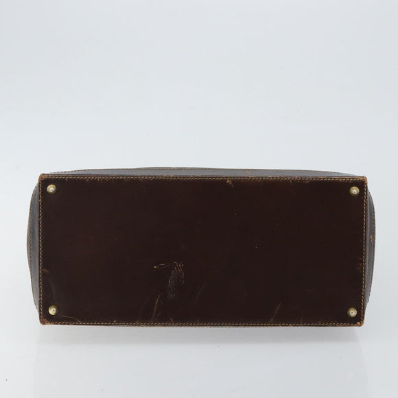 FENDI Zucca Canvas Hand Bag Black Brown Auth 144516