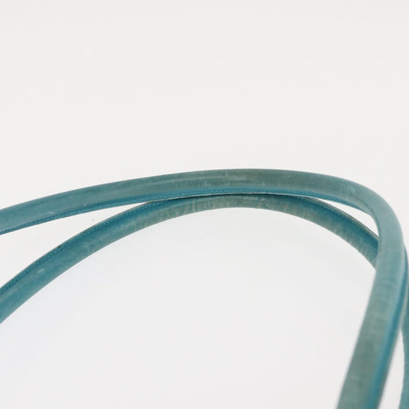 CHANEL COCO Mark Shoulder Bag Lamb Skin Turquoise Blue Gold CC Auth 144517