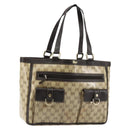 GUCCI GG Crystal Abbey Bag Coated Canvas Outlet Beige Gold 268639 Auth 144520-1