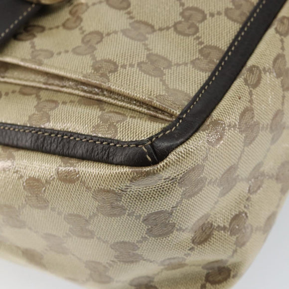 GUCCI GG Crystal Abbey Bag Coated Canvas Outlet Beige Gold 268639 Auth 144520