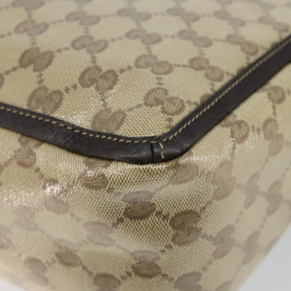 GUCCI GG Crystal Abbey Bag Coated Canvas Outlet Beige Gold 268639 Auth 144520