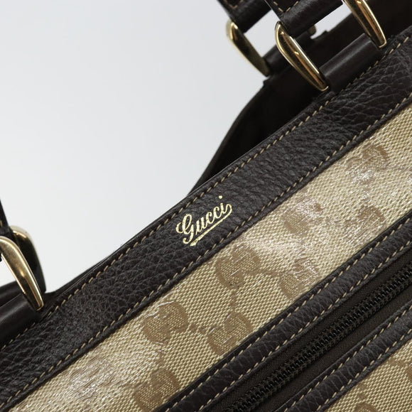 GUCCI GG Crystal Abbey Bag Coated Canvas Outlet Beige Gold 268639 Auth 144520