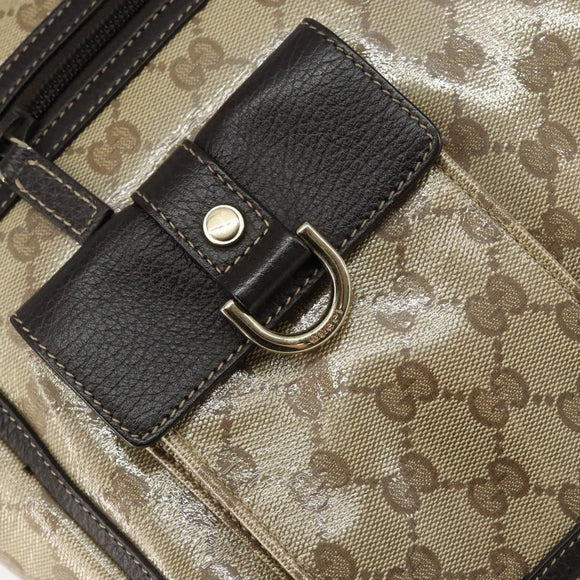 GUCCI GG Crystal Abbey Bag Coated Canvas Outlet Beige Gold 268639 Auth 144520