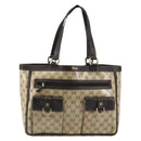 GUCCI GG Crystal Abbey Bag Coated Canvas Outlet Beige Gold 268639 Auth 144520-2