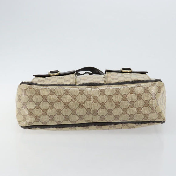 GUCCI GG Crystal Abbey Bag Coated Canvas Outlet Beige Gold 268639 Auth 144520