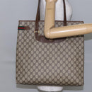 GUCCI GG Supreme Web Sherry Line Tote Bag PVC Beige Red 39 02 091 Auth 144523-22