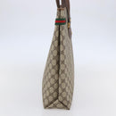 GUCCI GG Supreme Web Sherry Line Tote Bag PVC Beige Red 39 02 091 Auth 144523-3