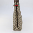 GUCCI GG Supreme Web Sherry Line Tote Bag PVC Beige Red 39 02 091 Auth 144523-4