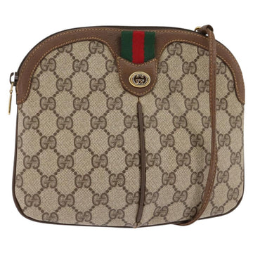 GUCCI GG Supreme Web Sherry Line Bag PVC Beige Gold 904 02 04 Auth 144524