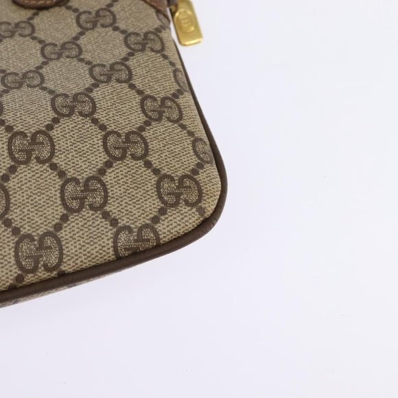 GUCCI GG Supreme Web Sherry Line Bag PVC Beige Gold 904 02 04 Auth 144524