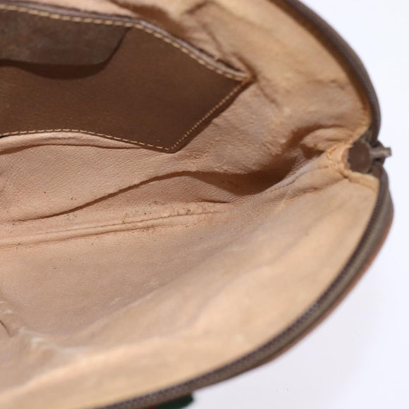 GUCCI GG Supreme Web Sherry Line Bag PVC Beige Gold 904 02 04 Auth 144524