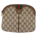 GUCCI GG Supreme Web Sherry Line Bag PVC Beige Gold 904 02 04 Auth 144524-2