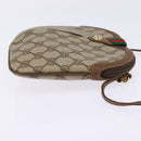 GUCCI GG Supreme Web Sherry Line Bag PVC Beige Gold 904 02 04 Auth 144524-5