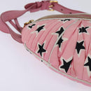 Miu Miu Waist Bag Canvas Pink Gold Auth 144527-14