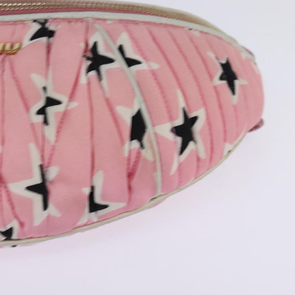 Miu Miu Waist Bag Canvas Pink Gold Auth 144527
