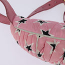 Miu Miu Waist Bag Canvas Pink Gold Auth 144527-16