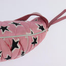 Miu Miu Waist Bag Canvas Pink Gold Auth 144527-17