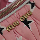 Miu Miu Waist Bag Canvas Pink Gold Auth 144527-18