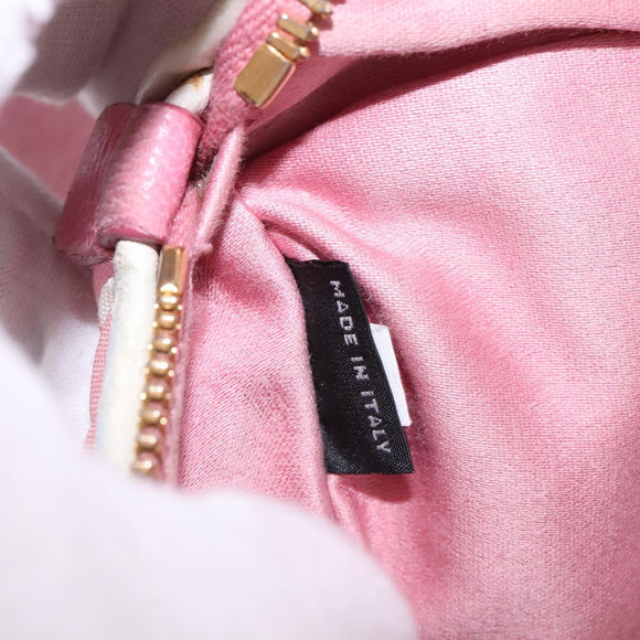 Miu Miu Waist Bag Canvas Pink Gold Auth 144527