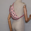 Miu Miu Waist Bag Canvas Pink Gold Auth 144527-23