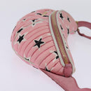 Miu Miu Waist Bag Canvas Pink Gold Auth 144527-4