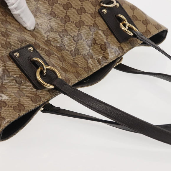 GUCCI GG Crystal Tote Bag Coated Canvas Outlet Beige Gold 353706 Auth 144529