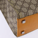 GUCCI GG Supreme Hand Bag PVC Leather Beige Silver 91249 Auth 144530-9