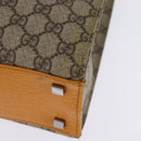 GUCCI GG Supreme Hand Bag PVC Leather Beige Silver 91249 Auth 144530-14