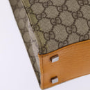 GUCCI GG Supreme Hand Bag PVC Leather Beige Silver 91249 Auth 144530-15
