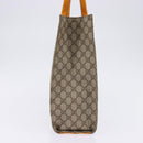 GUCCI GG Supreme Hand Bag PVC Leather Beige Silver 91249 Auth 144530-3