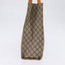 GUCCI GG Supreme Hand Bag PVC Leather Beige Silver 91249 Auth 144530-4