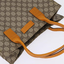 GUCCI GG Supreme Hand Bag PVC Leather Beige Silver 91249 Auth 144530-6