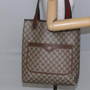 GUCCI GG Supreme Web Sherry Line Tote Bag PVC Beige Red 89 02 003 Auth 144531-22