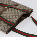 GUCCI GG Supreme Web Sherry Line Tote Bag PVC Beige Red 89 02 003 Auth 144531-6