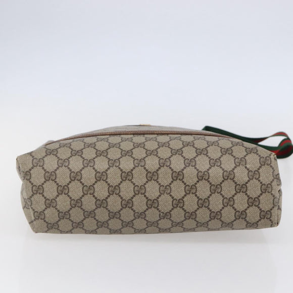 GUCCI GG Supreme Web Sherry Line Tote Bag PVC Beige Red 89 02 003 Auth 144531