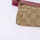 GUCCI GG Canvas Sherry Line Waist Bag Beige Pink Silver 28566 Auth 144532-14