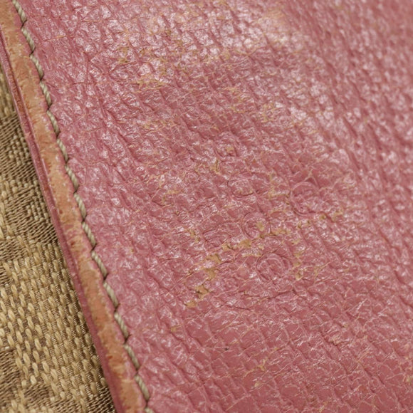 GUCCI GG Canvas Sherry Line Waist Bag Beige Pink Silver 28566 Auth 144532