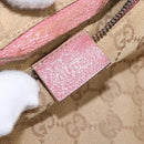 GUCCI GG Canvas Sherry Line Waist Bag Beige Pink Silver 28566 Auth 144532-20