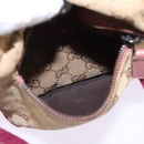GUCCI GG Canvas Sherry Line Waist Bag Beige Pink Silver 28566 Auth 144532-21