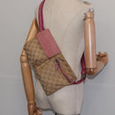 GUCCI GG Canvas Sherry Line Waist Bag Beige Pink Silver 28566 Auth 144532-22