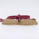 GUCCI GG Canvas Sherry Line Waist Bag Beige Pink Silver 28566 Auth 144532-5