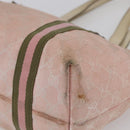 GUCCI GG Canvas Sherry Line Tote Bag Pink Gold 137396 Auth 144533-10