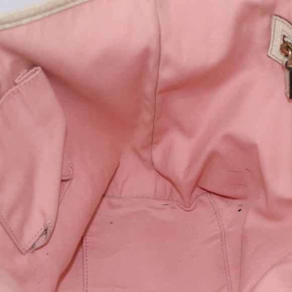 GUCCI GG Canvas Sherry Line Tote Bag Pink Gold 137396 Auth 144533
