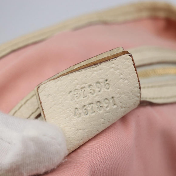 GUCCI GG Canvas Sherry Line Tote Bag Pink Gold 137396 Auth 144533