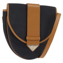 SAINT LAURENT Shoulder Bag Coated Canvas Black Brown gold Auth 144544-1