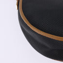 SAINT LAURENT Shoulder Bag Coated Canvas Black Brown gold Auth 144544-16