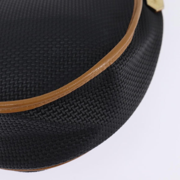 SAINT LAURENT Shoulder Bag Coated Canvas Black Brown gold Auth 144544