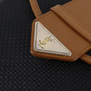 SAINT LAURENT Shoulder Bag Coated Canvas Black Brown gold Auth 144544-10