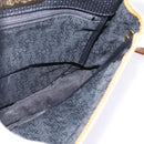 SAINT LAURENT Shoulder Bag Coated Canvas Black Brown gold Auth 144544-18